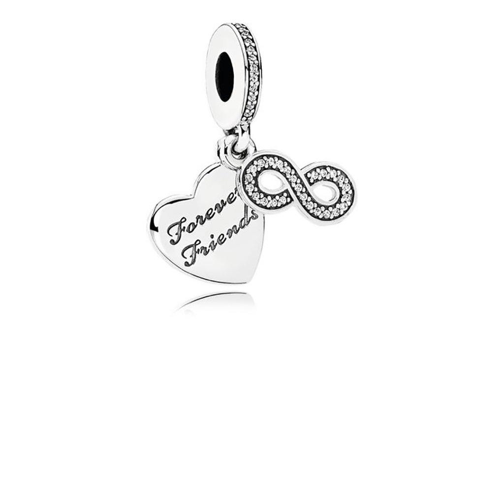 PANDORA  Forever Friends Heart Dangle Charm