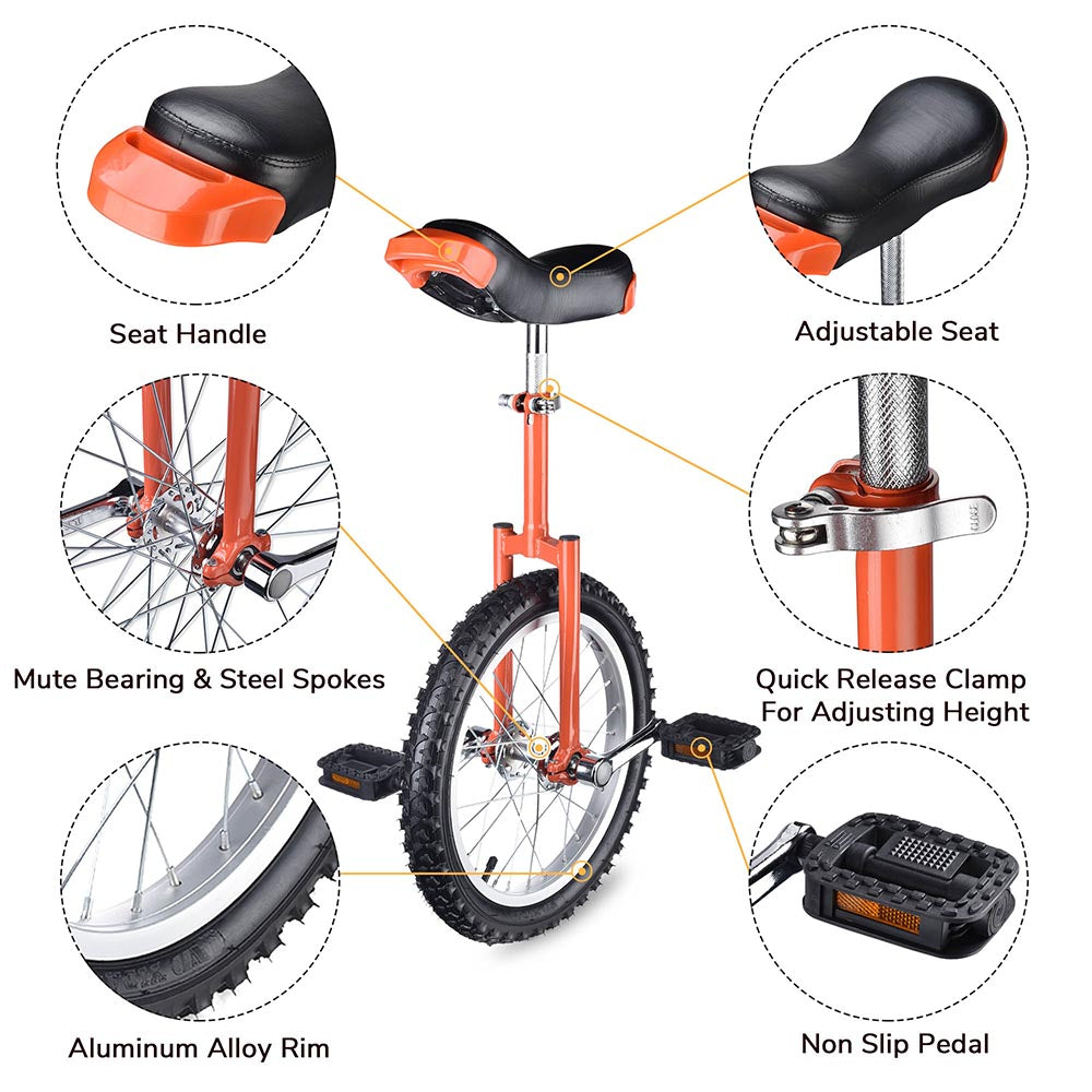 Yescom 16 inch Unicycle Wheel Frame Color Optional