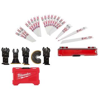 MW Oscillating Multi-Tool Blade Kit with SAWZALL Bi-Metal Wood  Metal Cutting Reciprocating Saw Blade Set (28-Piece) 49-10-9212-49-22-1110U