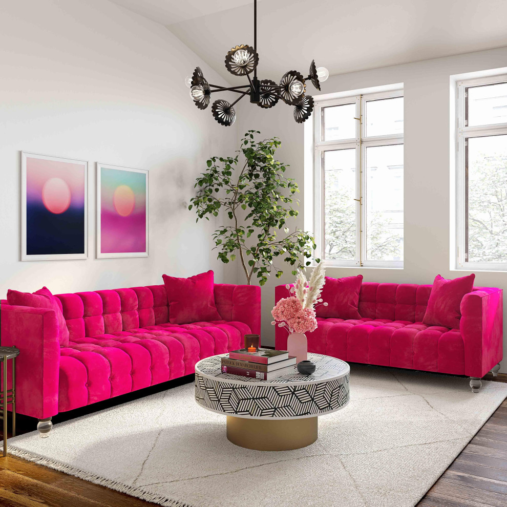 Bea Velvet Loveseat   Eclectic   Loveseats   by TOV Furniture  Houzz