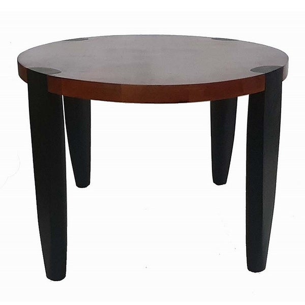 Max 35 Inch Oval Top Coffee Table， Mango Wood， Iron Frame， Brown， Black