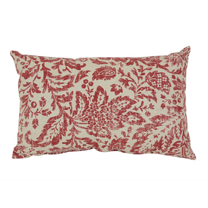 Pillow Perfect Fairhaven Red Rectangular Throw Pillow