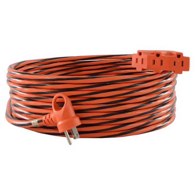 Conntek Indoor Or Outdoor 50 Ft L Black orange Triple Outlet Cord 12 3 Sjtw