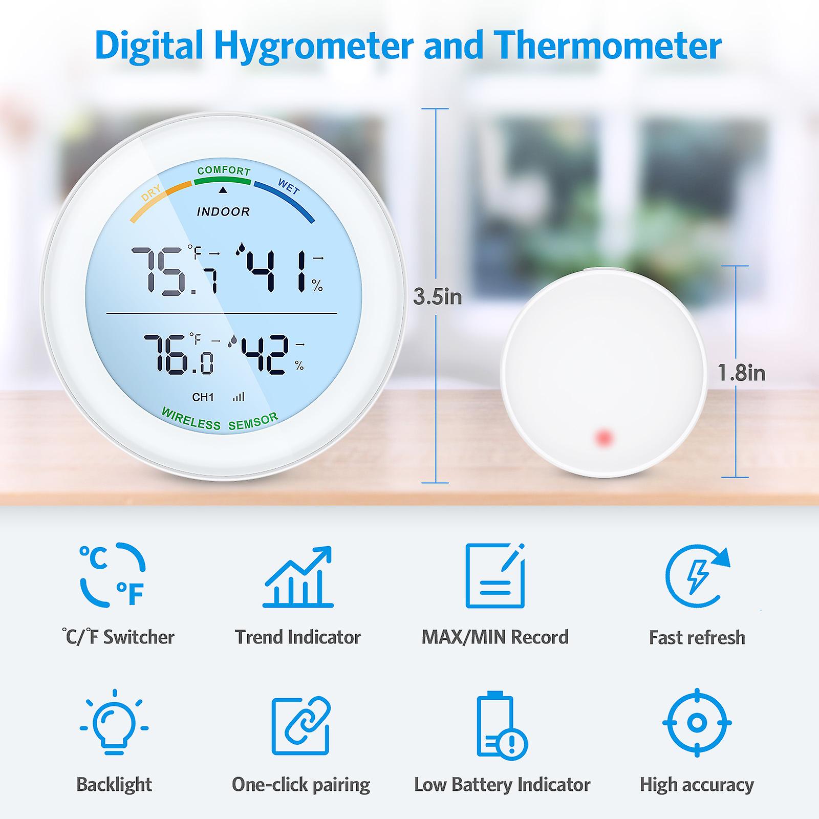 Wireless Thermometer Lcd Display Indoor Outdoor Sensor Temperature Sensor Indoor Digital Hygrometer Thermometer