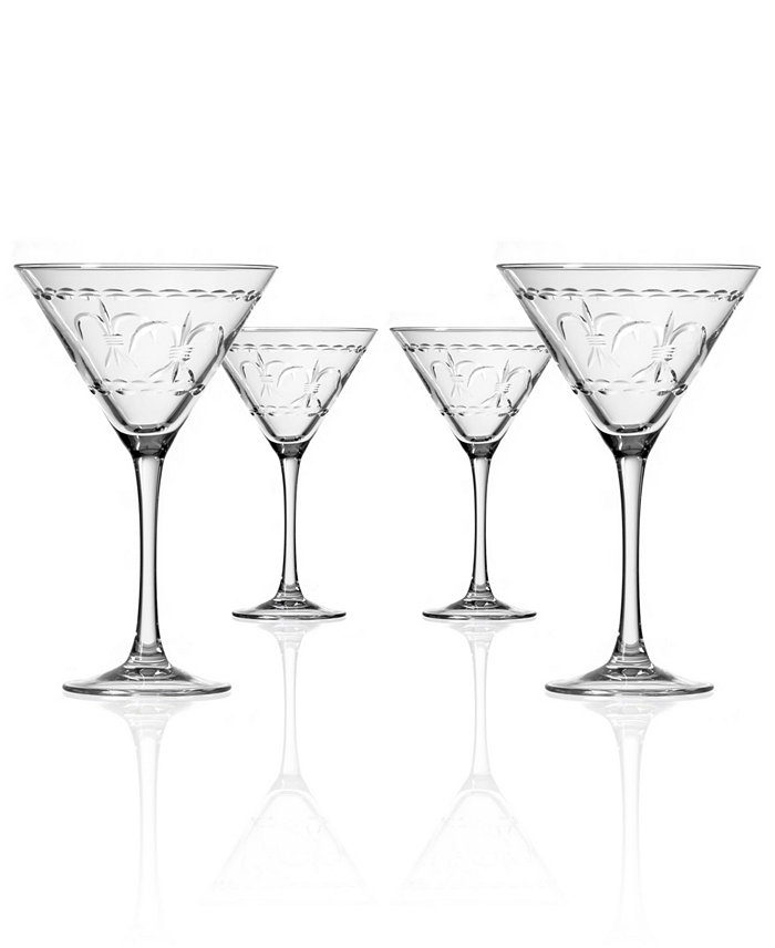 Rolf Glass Fleur De Lis Martini 10Oz - Set Of 4 Glasses