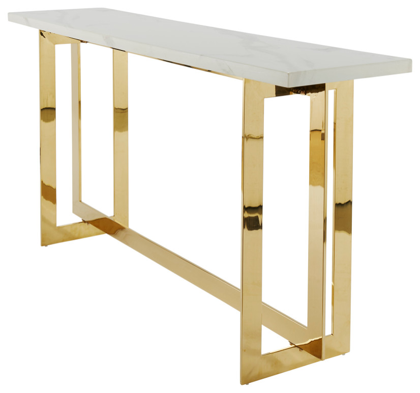 White and Gold Marble Console Table  Andrew Martin Sienna   Contemporary   Console Tables   by Oroa   Distinctive Furniture  Houzz