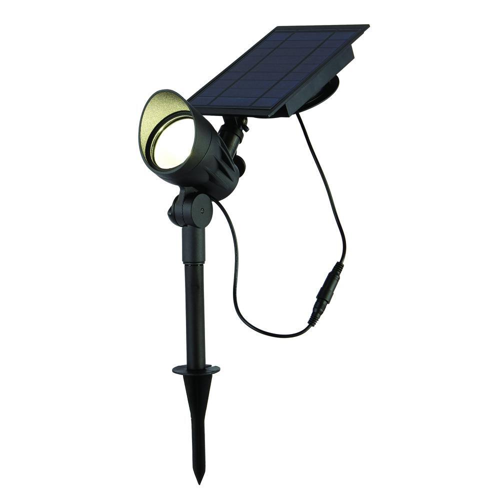 Hampton Bay Solar Black LED 50 Lumen Metal Spotlight NXT-2135H