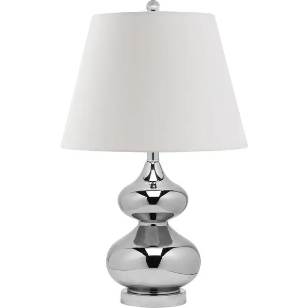 SAFAVIEH Lighting 24-inch Eva Silver Double Gourd Glass Table Lamp - 14