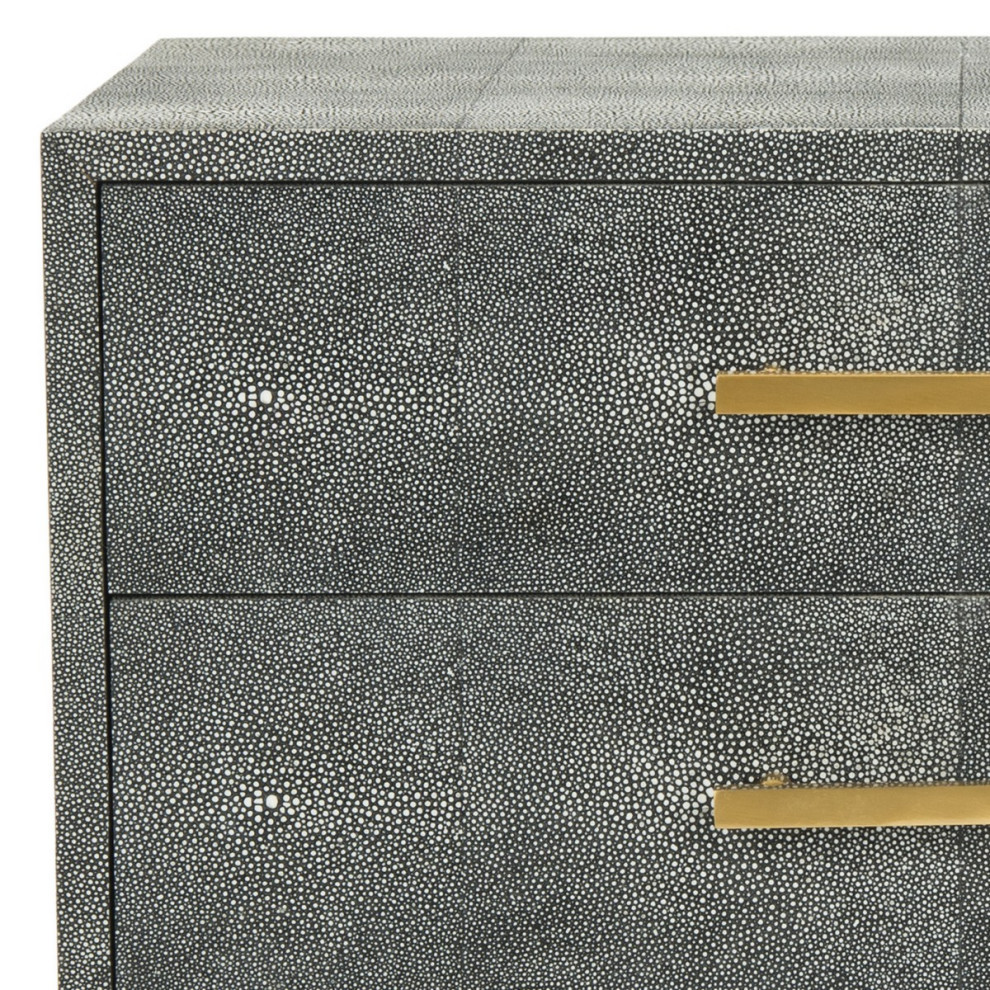 Landis Faux Shagreen End Table  Black   Midcentury   Side Tables And End Tables   by Rustic Home Furniture Deco  Houzz