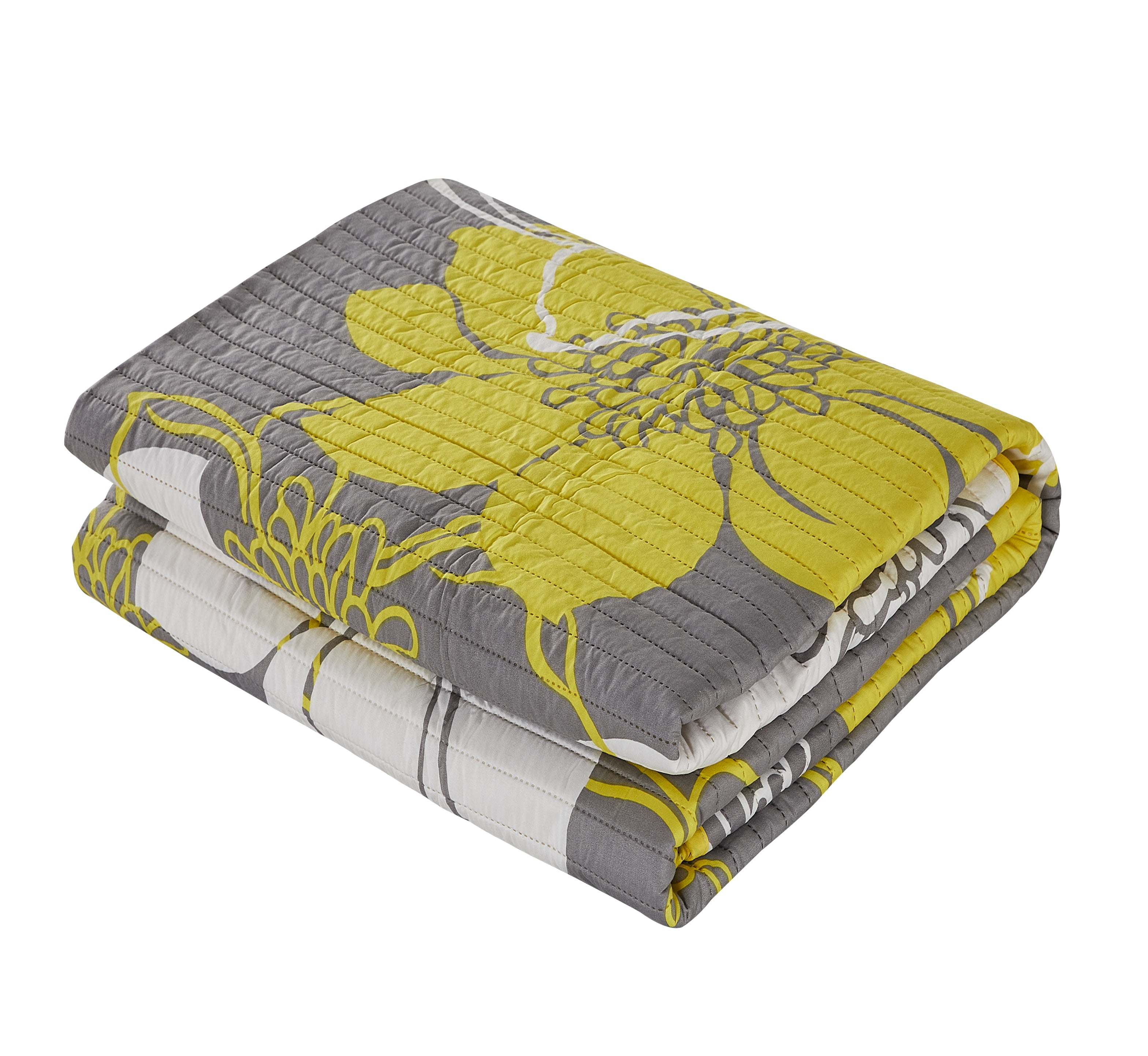 Chic Home Chase 3-Piece Abstract Quilt Set， King， Yellow