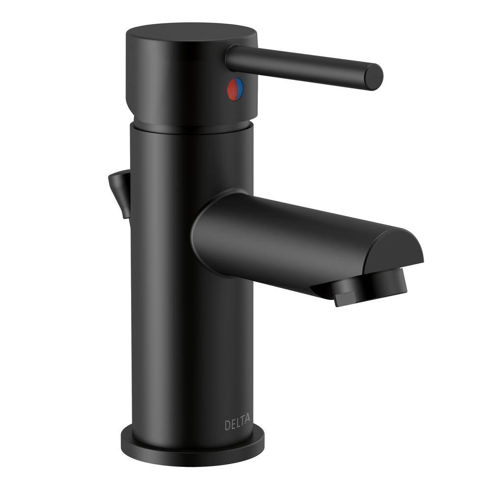 Delta Modern Project-Pack Single Hole Single-Handle Bathroom Faucet in Matte Black 559LF-BLGPM-PP