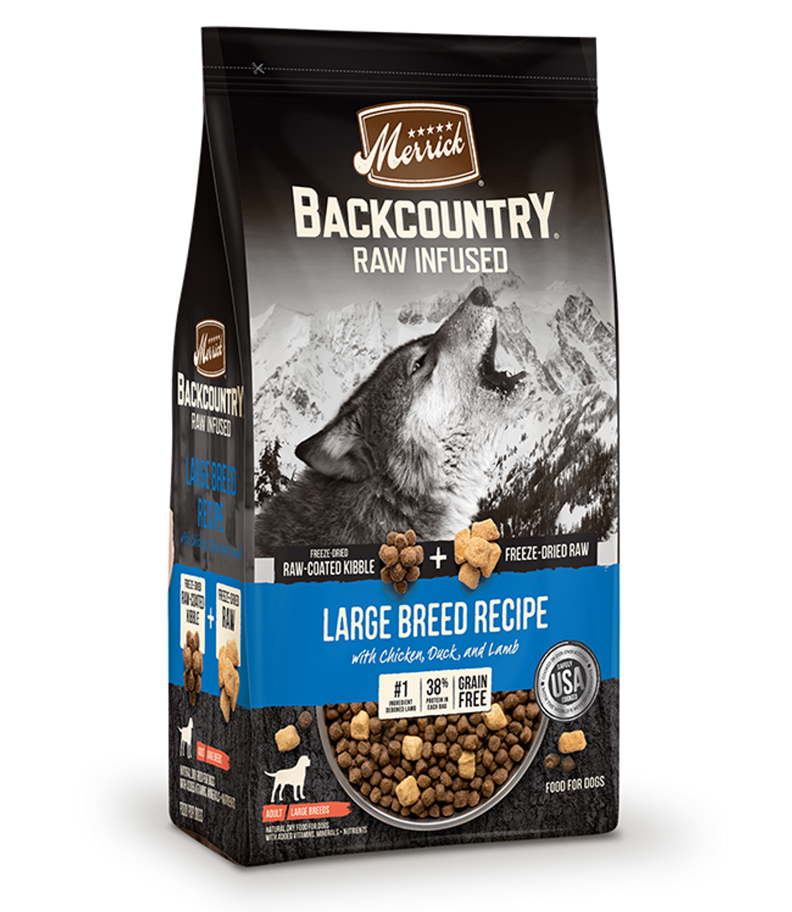 Merrick Backcountry Raw Infused Large Breed Recipe Dry Dog Food， 20 lbs.