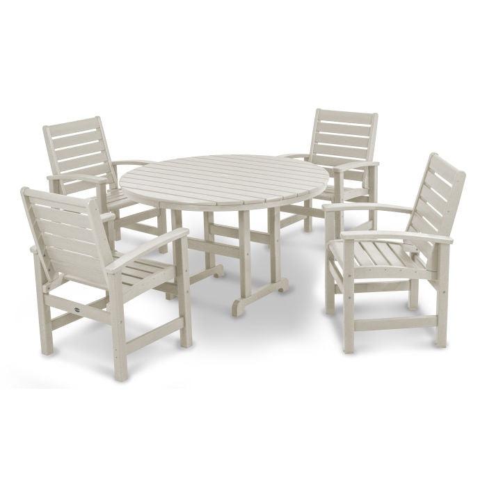 Polywood Signature 5-Piece Round Farmhouse Dining Set PWS152-1