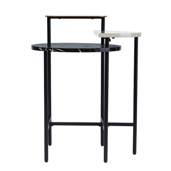 SEI Furniture Aasen Contemporary Black Stone Side Table