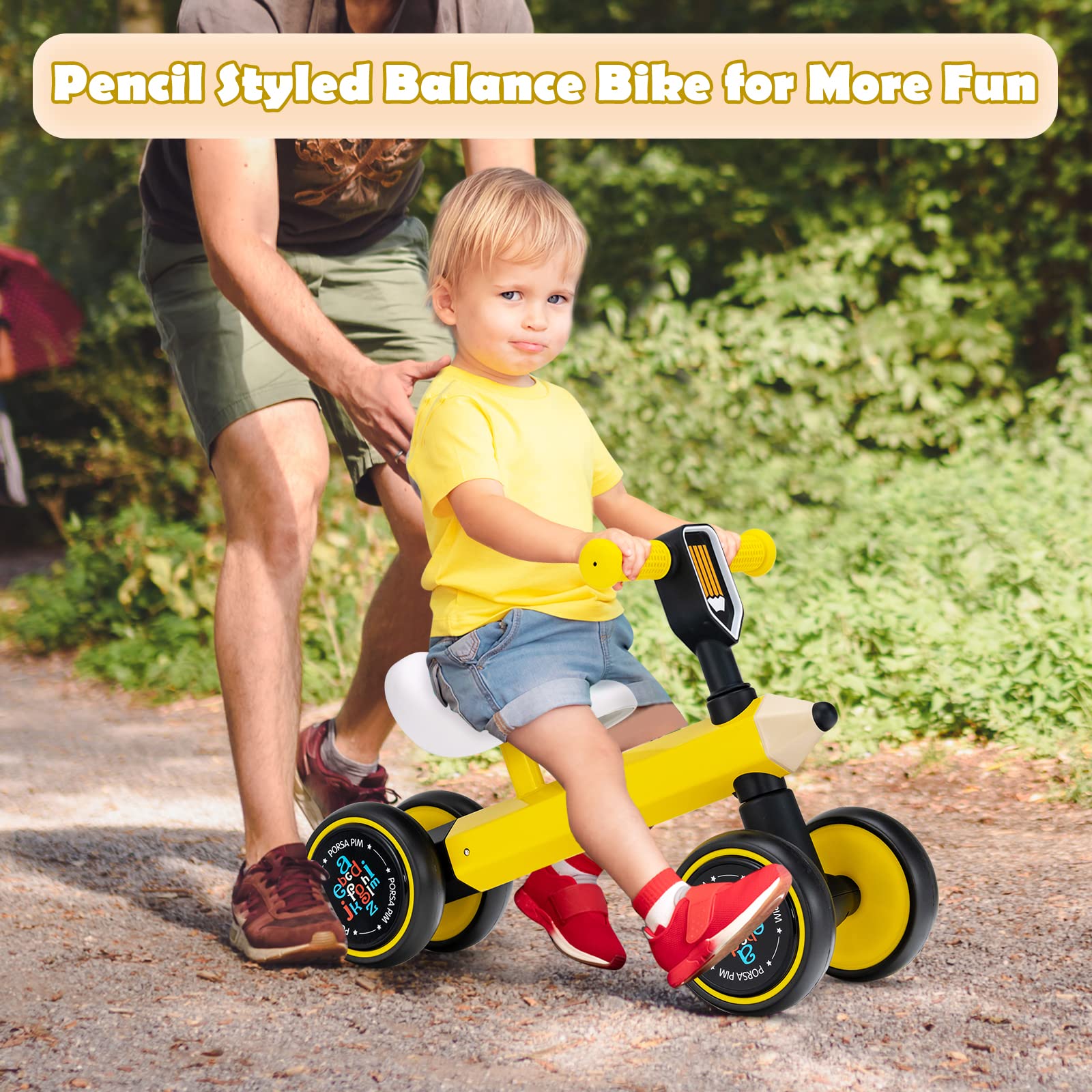 Costzon Toddler Ride On Toy, Baby Balance Bike 10-24 Month Toddler Walker w/ Limited Steering