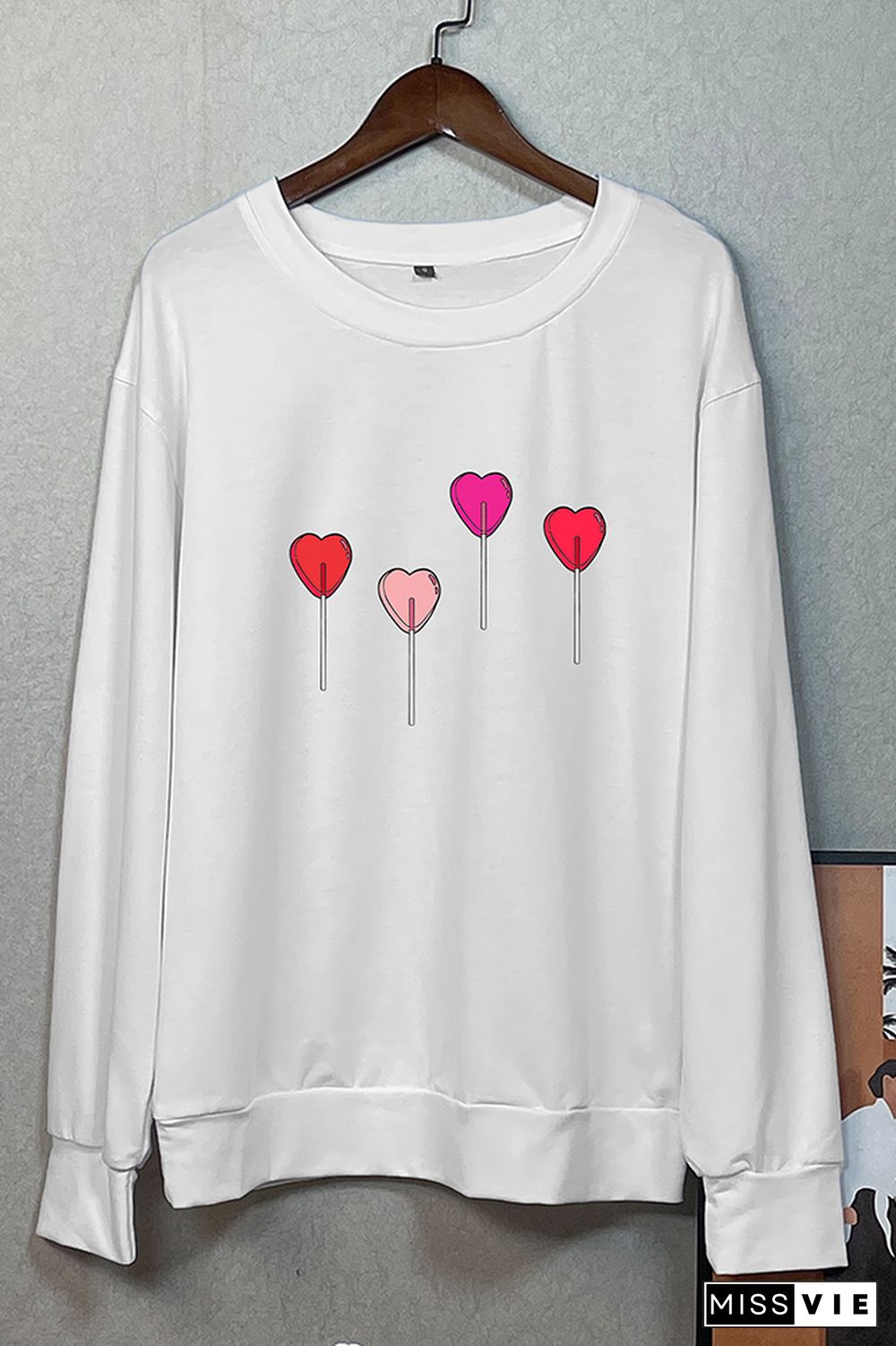 Lollipop Valentines Design Sweatshirt Wholesale