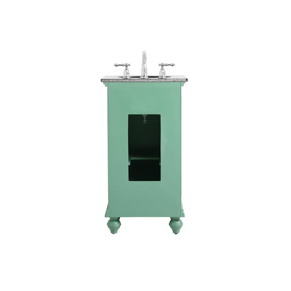 Simply Living 19 in. W x 19 in. D x 35 in. H Bath Vanity in Vintage Mint with Black Granite Granite Top SL36957VM