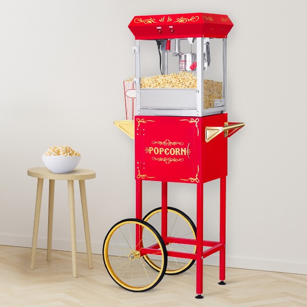 Great Northern Popcorn 6 Oz Foundation Popcorn Machine With Cart Red