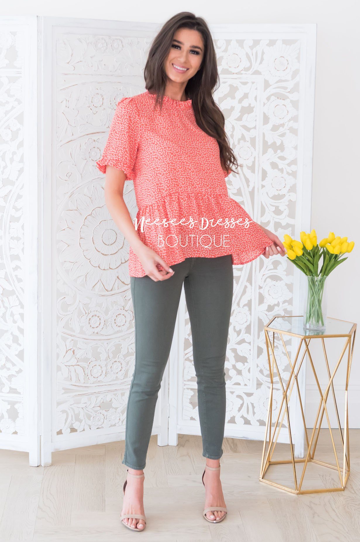 Lift My Spirit Modest Peplum Blouse