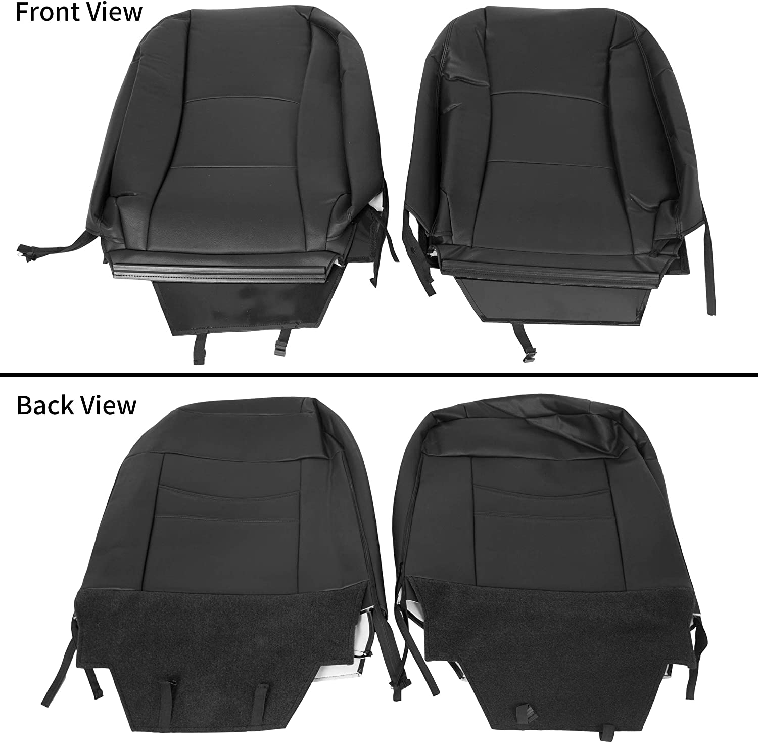 KOJEM Seat Covers Replacements for 2013-2018 14 15 16 17 Dodge Ram Crew Cab 1500/2500/3500 Artificial Leather Black