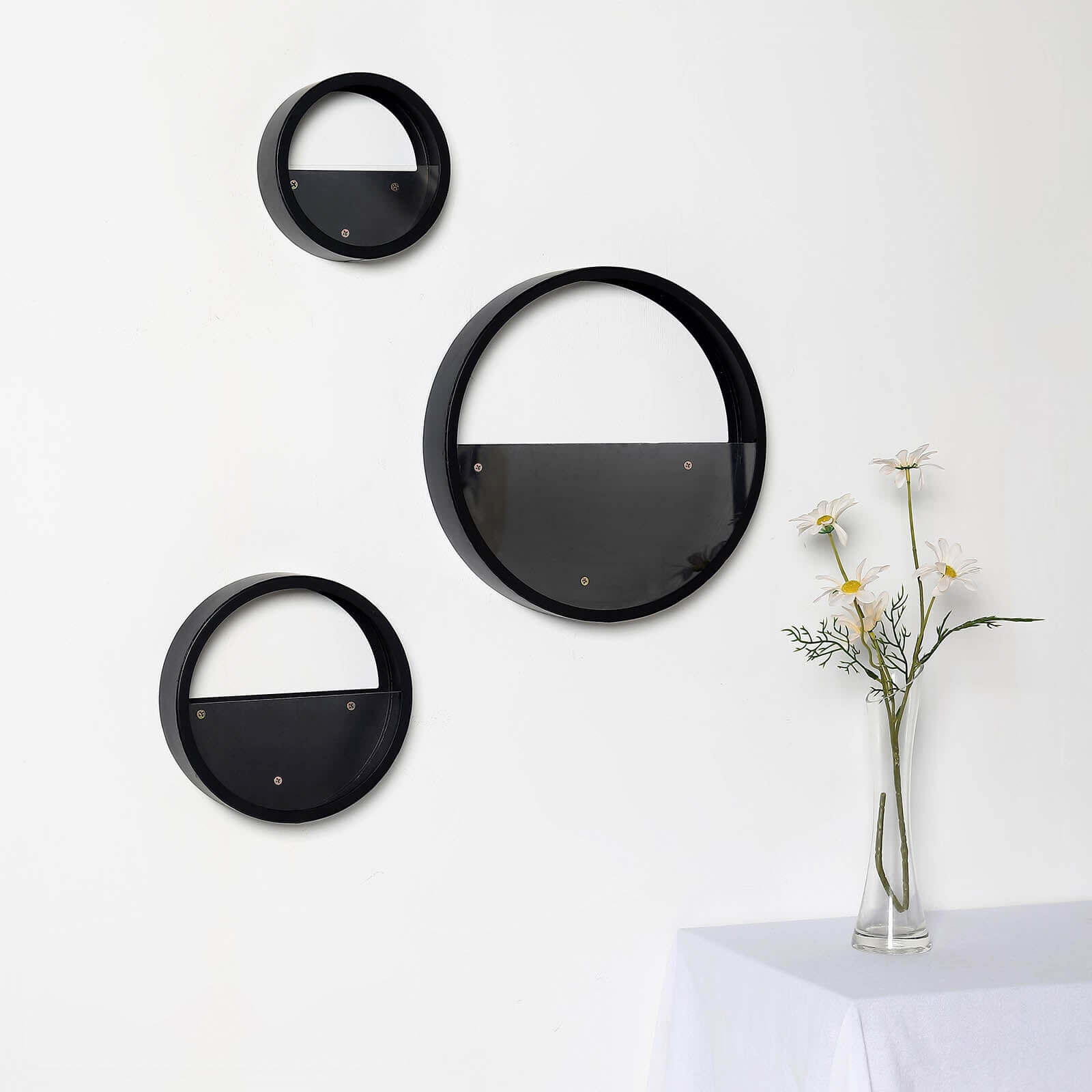 Set of 3 Black Half Moon Wall Planters, Round Metal Wall Hanging Planter, Modern Indoor/Outdoor Terrarium 6