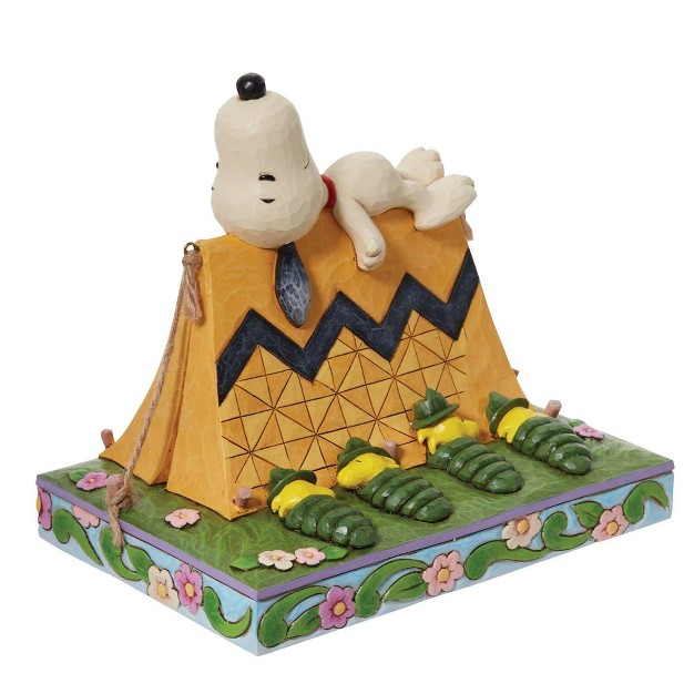 Jim Shore Restful Campers One Figurine 6 Inches Peanuts Snoopy Woodstock Campin 6011952 Polyresin Multicolored