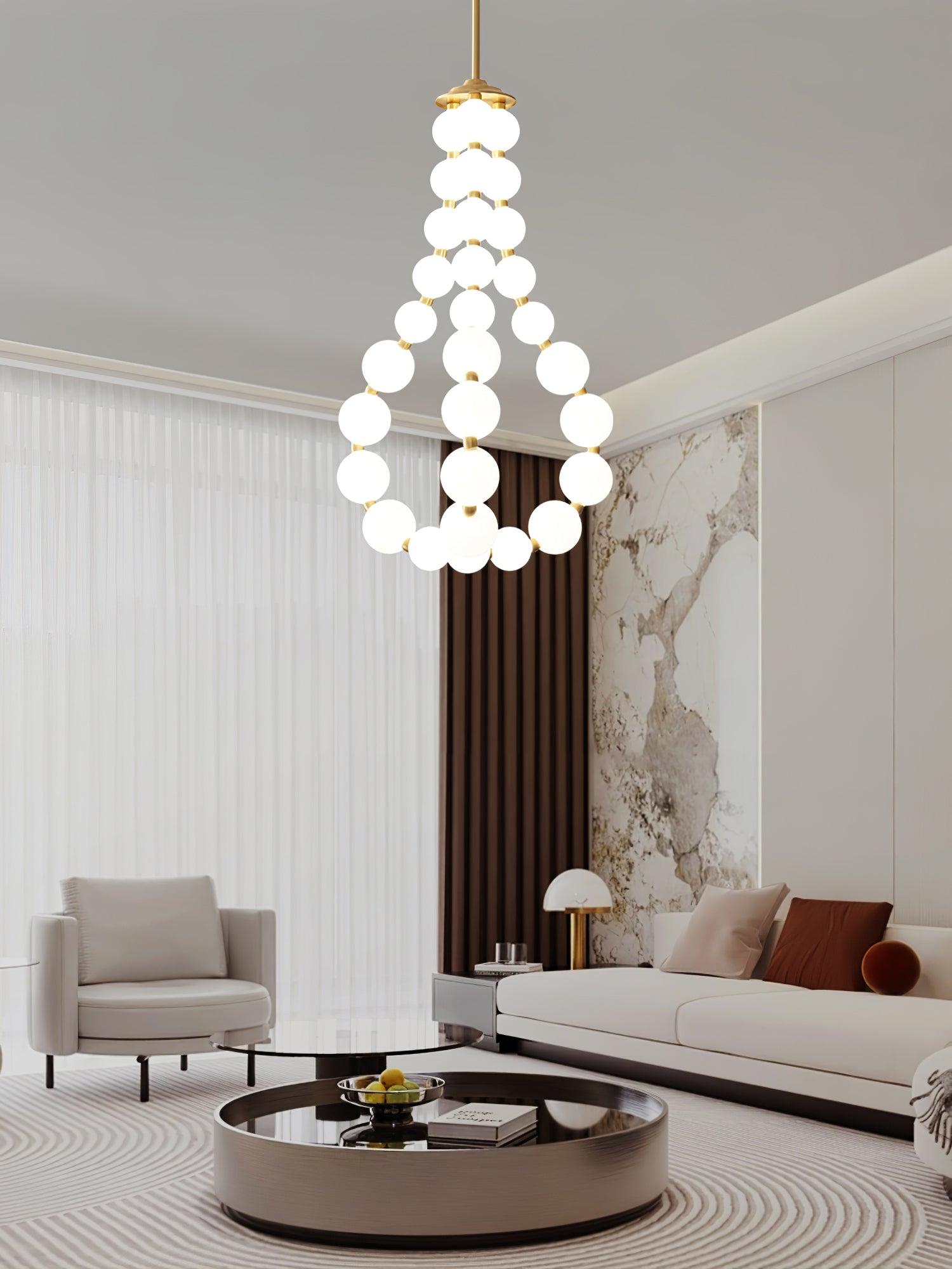 Glass Pearl Necklace Chandelier