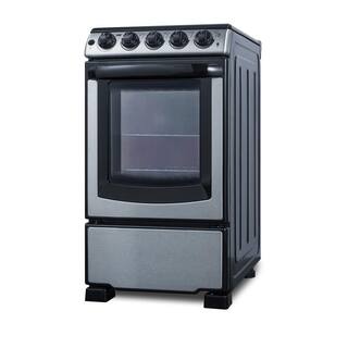 Summit Appliance 20 in. 2.3 cu. ft. Slide-In Electric Range in Stainless Steel REX2071SSRT