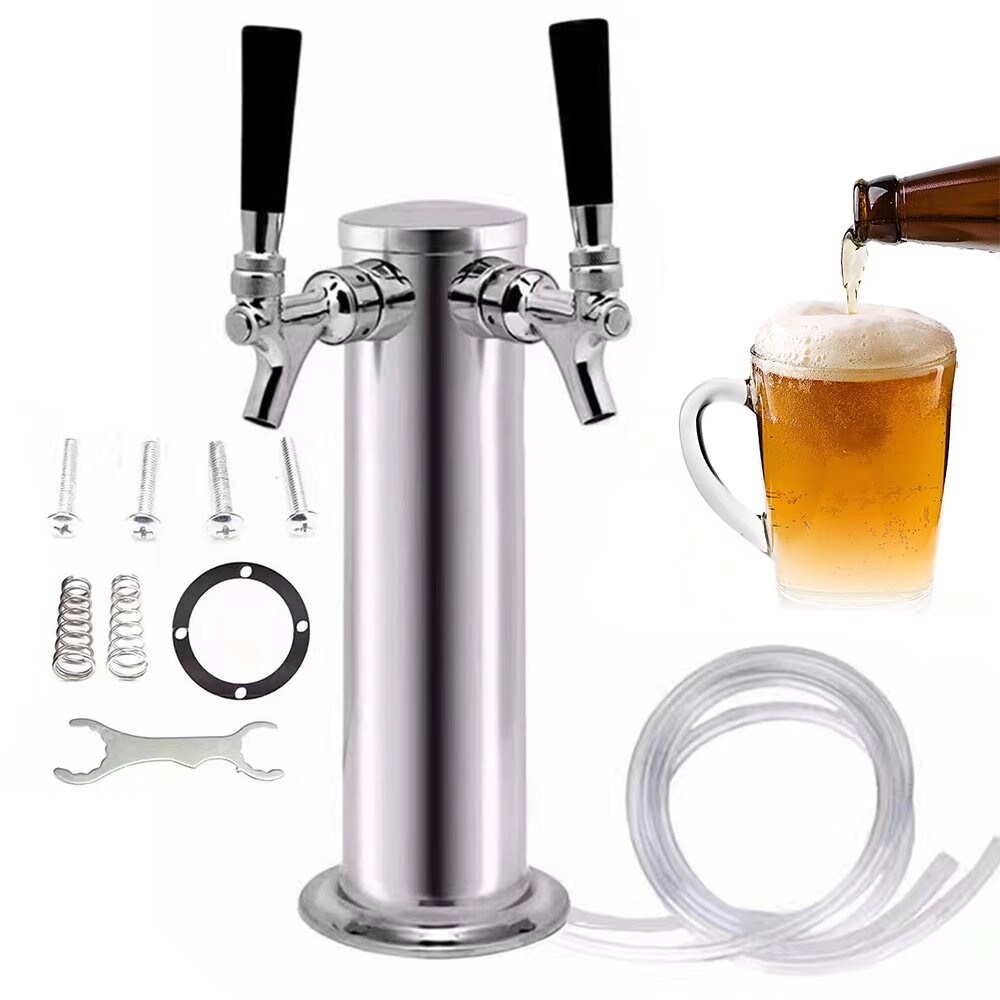 Modern Dual Faucet Stainless Steel Beer Dispenser   13\