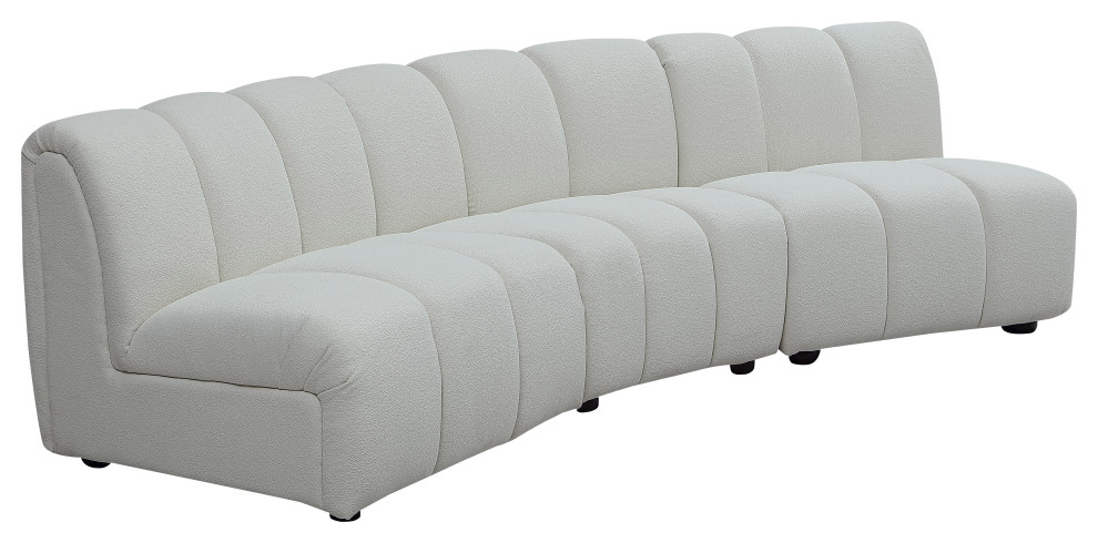 Divani Casa Olandi Modern White Fabric Curved Sectional Sofa Set   Transitional   Living Room Furniture Sets   by Vig Furniture Inc.  Houzz