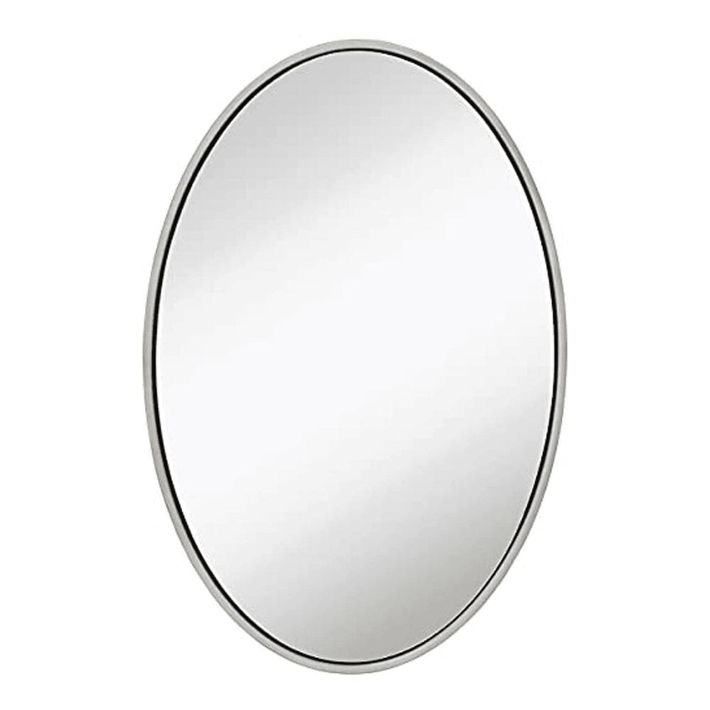 Clean Large Modern Oval Silver Leaf Frame Wall Mirror 24