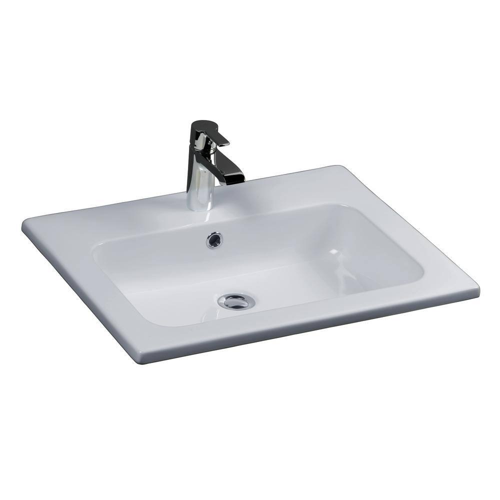 Barclay Products Cilla Drop-In Bathroom Sink in White 4-151WH