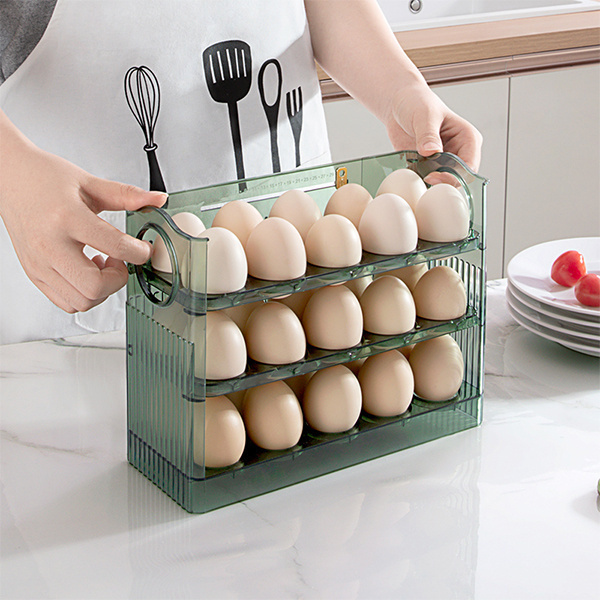 3-Layer Flip Fridge Egg Tray Container