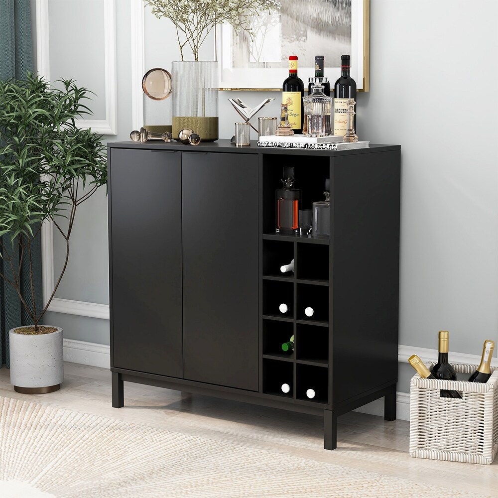 Merax Wood Buffet Sideboard with Storage Wine Racks