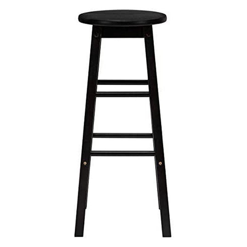 PJ Wood Classic Round-Seat 24 Inch Kitchen and Counter Stools， Black， Set of 2