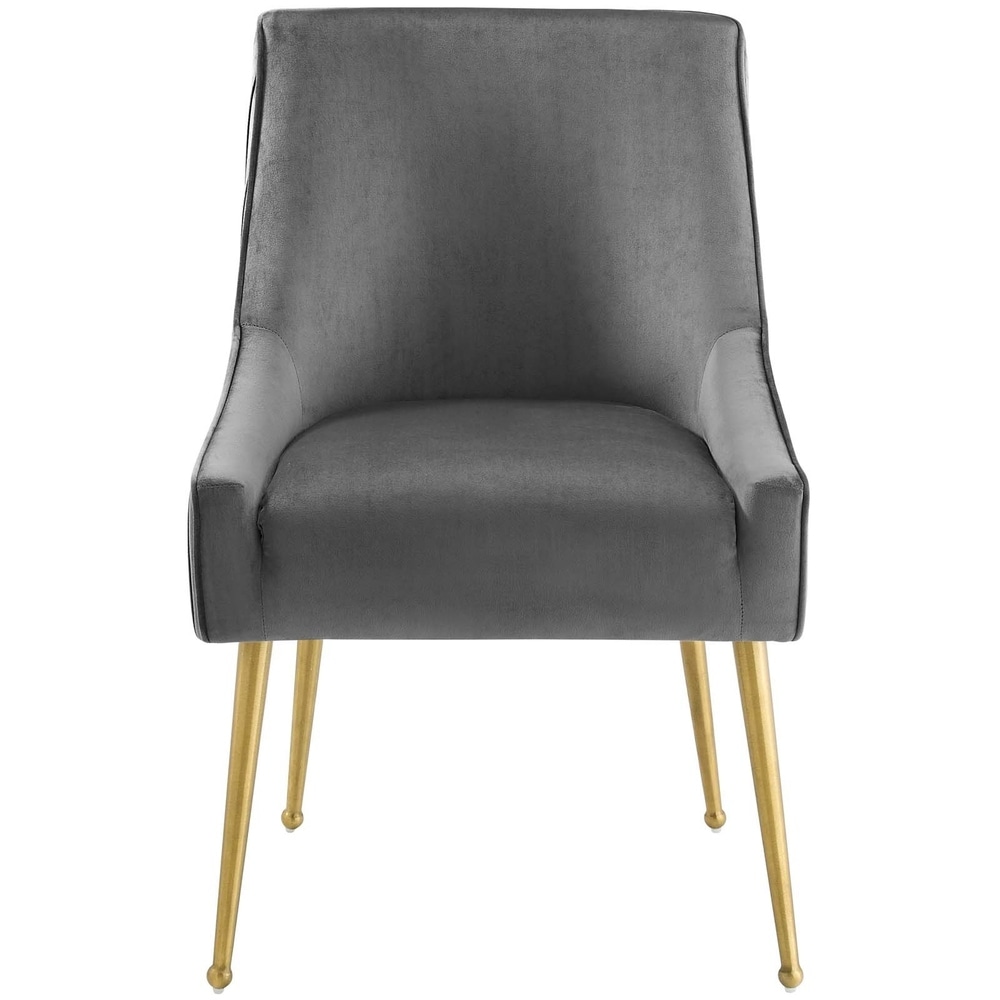 Pleated Back Upholstered Performance Velvet Dining Chair