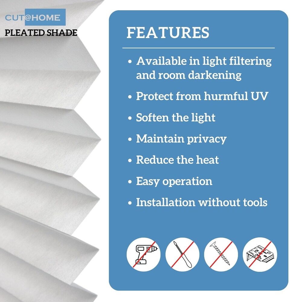 BlindsAvenue Cut@Home Pleated Shades  Lightfiltering Fabric