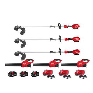 MW M18 FUEL 18-Volt Lithium-Ion Brushless Cordless QUIK-LOK String TrimmerBlower Combo Kit wBatteries  Charger(6-Tool) 3000-21-3000-21-3000-21