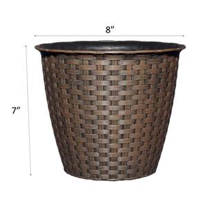 CHG CLASSIC HOME  GARDEN Nantucket Resin Planter 8 in. Russet 34208D-408R