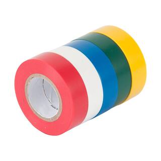 Gardner Bender 12 in. x 20 ft. Colored Electrical Tape (5-Pack) GTPC-550