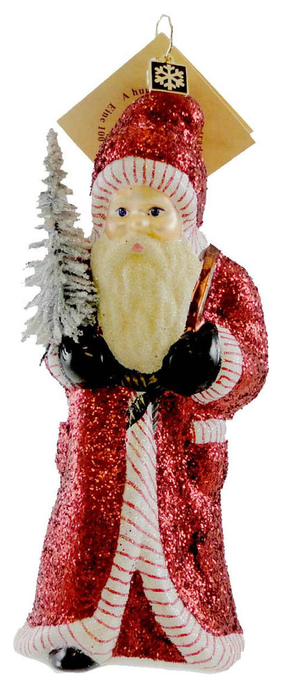 Gabriela Christoff HOLIDAY BRILLANCE Blown Glass Ornament Christmas Santa 400B   Contemporary   Christmas Ornaments   by Story Book Kids Inc  Houzz