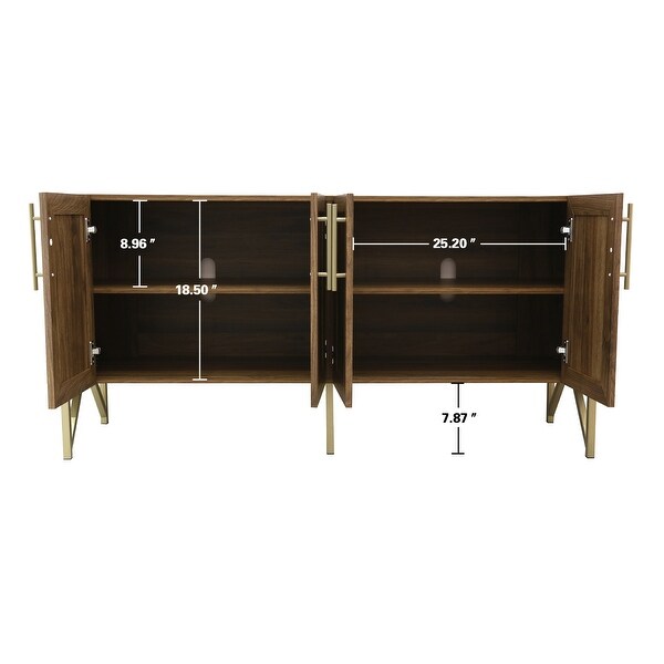 Roomfitters Walnut Finish Mid-century TV Stand Media Console - W59