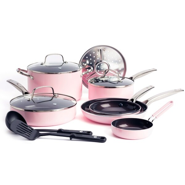 12-Piece Ceramic Non-Stick Cookware Set， Green