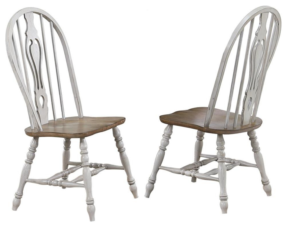 Country Grove Distressed Light Gray and Nutmeg Brown Side Chair (Set of 2)   French Country   Dining Chairs   by GwG Outlet  Houzz