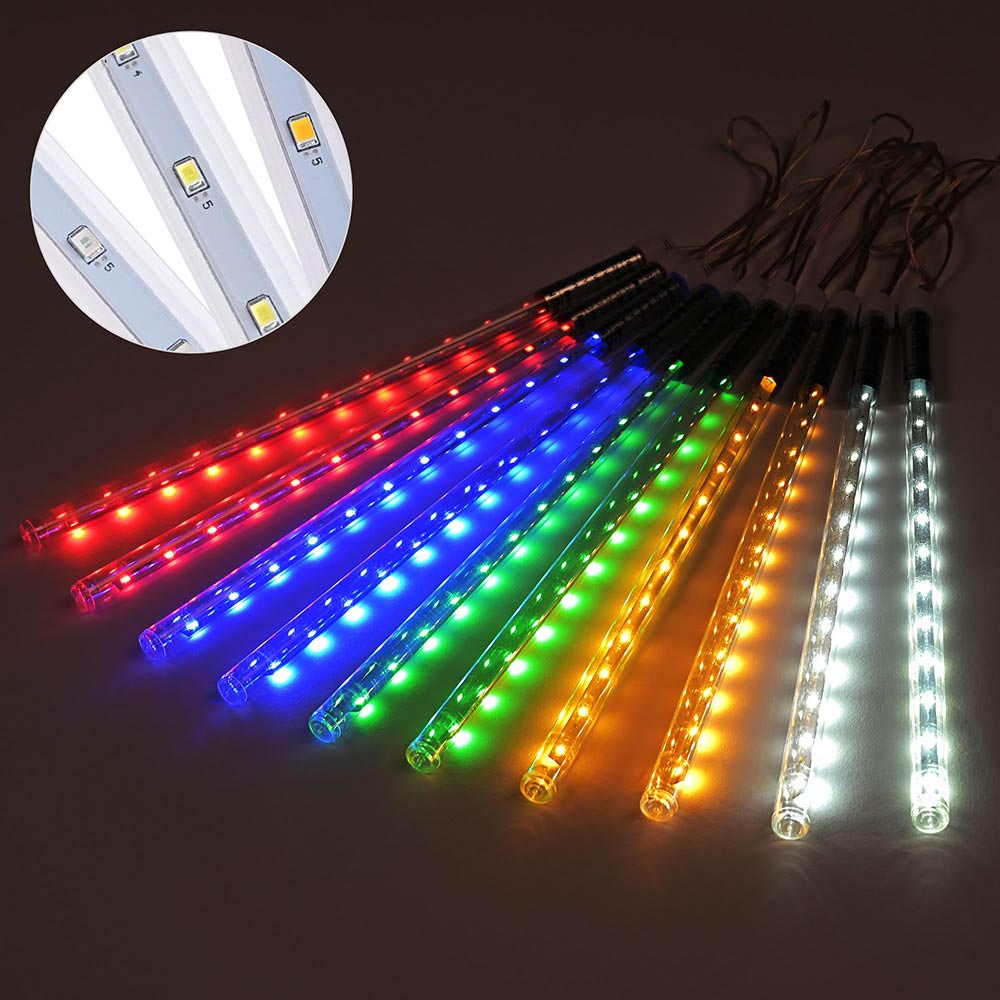 Yescom Christmas Lights Meteor Shower Lights RGB 10Tubes 12