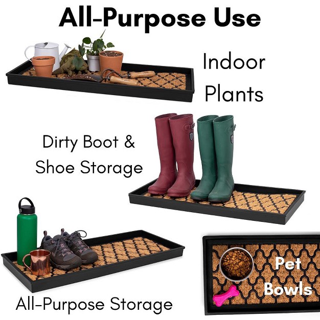 Birdrock Home Rubber Boot Tray With Coir Insert 34 Inch