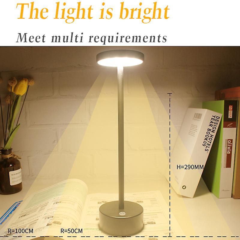 Room Desk Lamp Aluminum Alloy Led Night Light Waterproof Rechargeable Touch Dimming Table Lamps Home Reading Camping Light