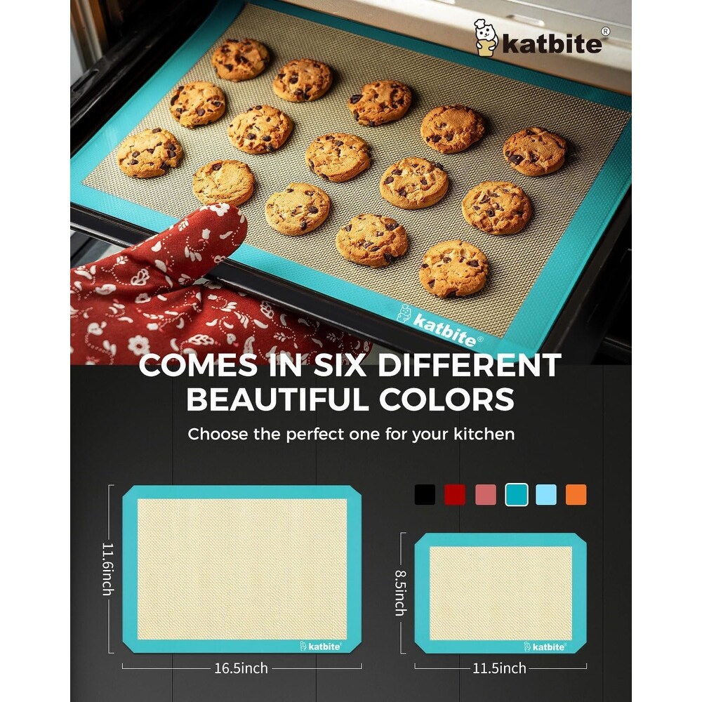 Katbite Large Baking Mat Set  Reusable Nonstick Bakeware Mats for Cookies