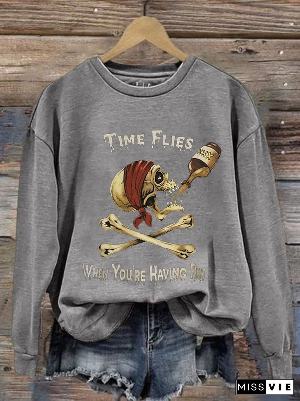 Women's Time Flies When You're Having Rum Crew Neck Sweatshirt