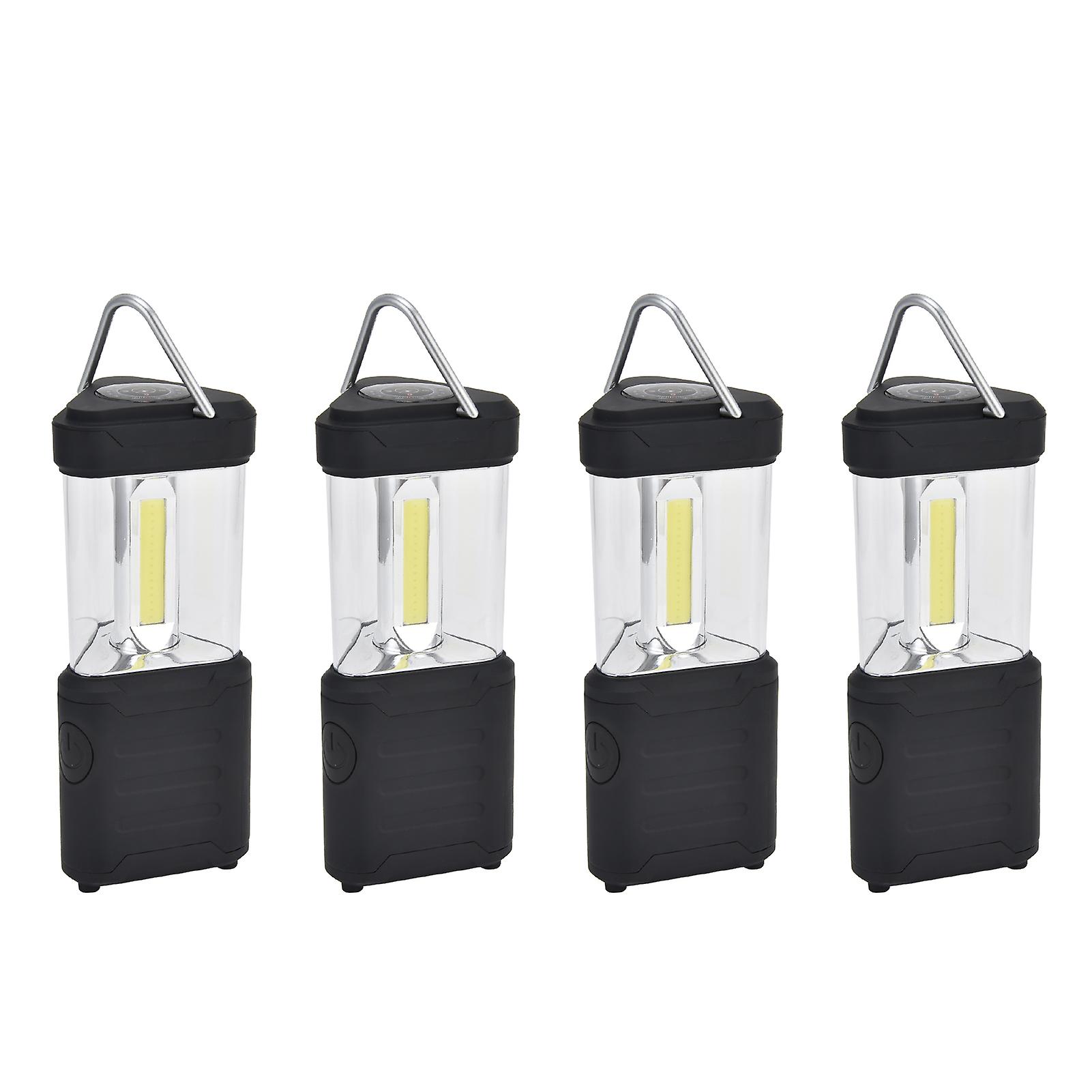 4pcs Led Cob Tent Lamp Waterproof Portable Compass Leveler Night Light For Outdoor Camping